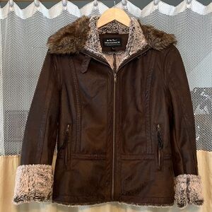 Montana co Faux Fur Trim Jacket